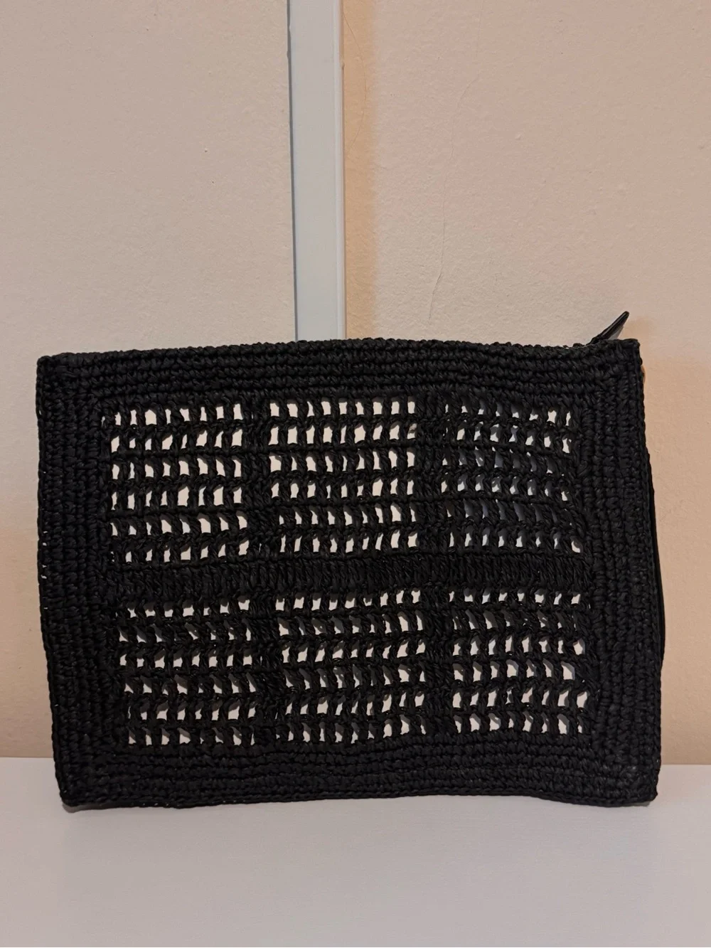NWT Tory Burch Ella Crocheted Raffia Pouch